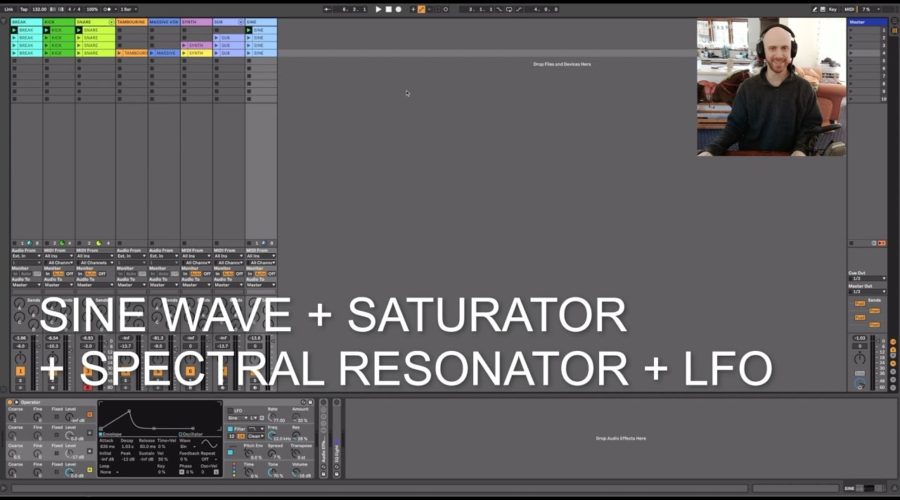 Sine Wave + Saturator + Spectral Resonator + LFO